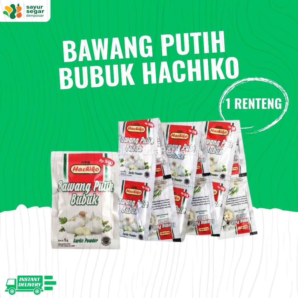 

Bawang Putih Bubuk Hachico 1 Renteng - Sayur Segar Denpasar