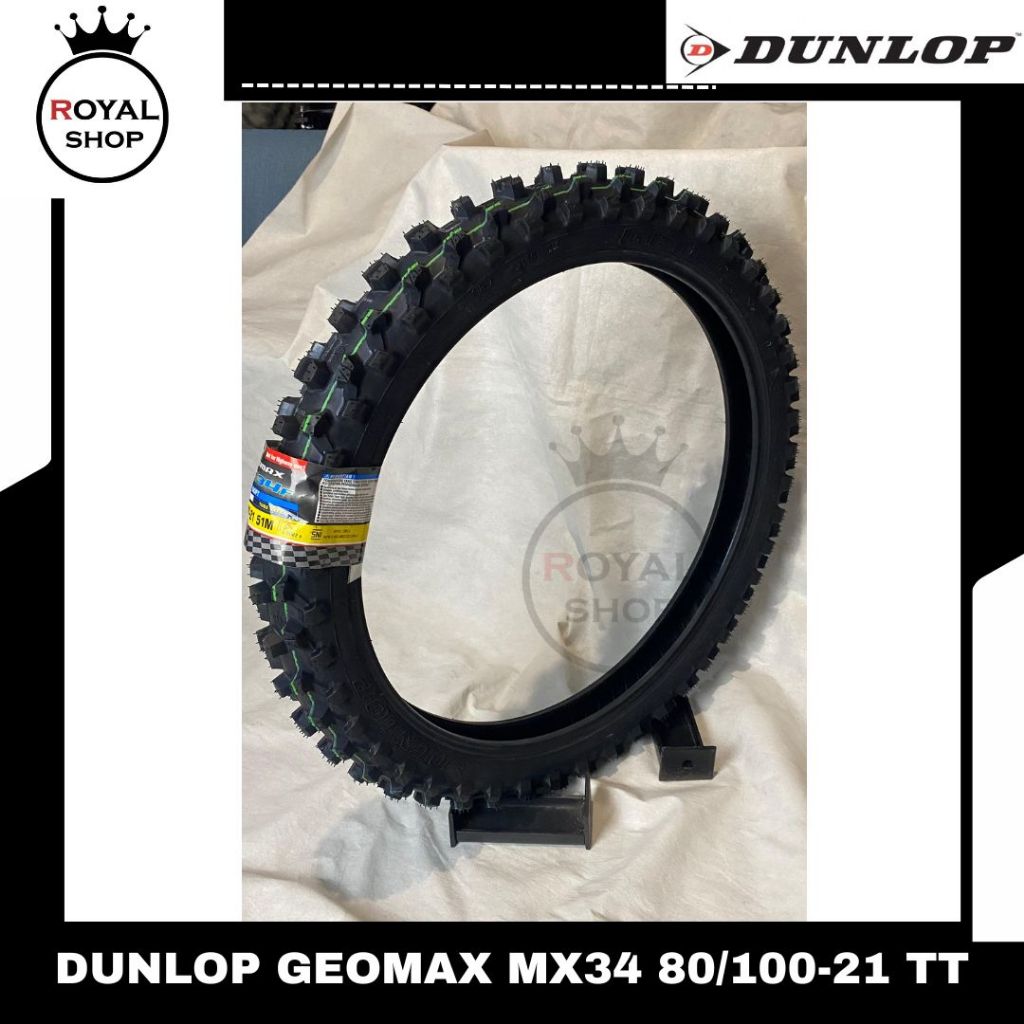 BAN TRAIL DEPAN BELAKANG DUNLOP GEOMAX MX34 80/100-21 & 100/100-18 SOFT RING 18