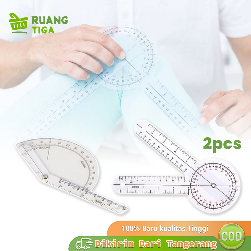 2pcs Goniometer Alat Fisioterapi Penggaris Pengukur Sendi Tulang Penggaris Tulang Sendi Jari