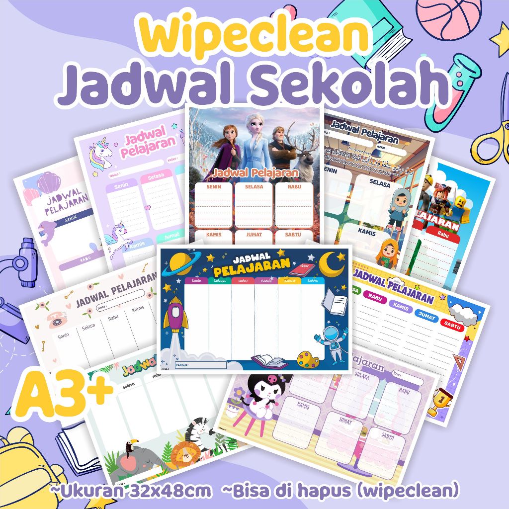 

Jadwal Pelajaran Sekolah Aesthetic Besar untuk Kelas - Poster Jadwal pelajaran wipeclean best seller