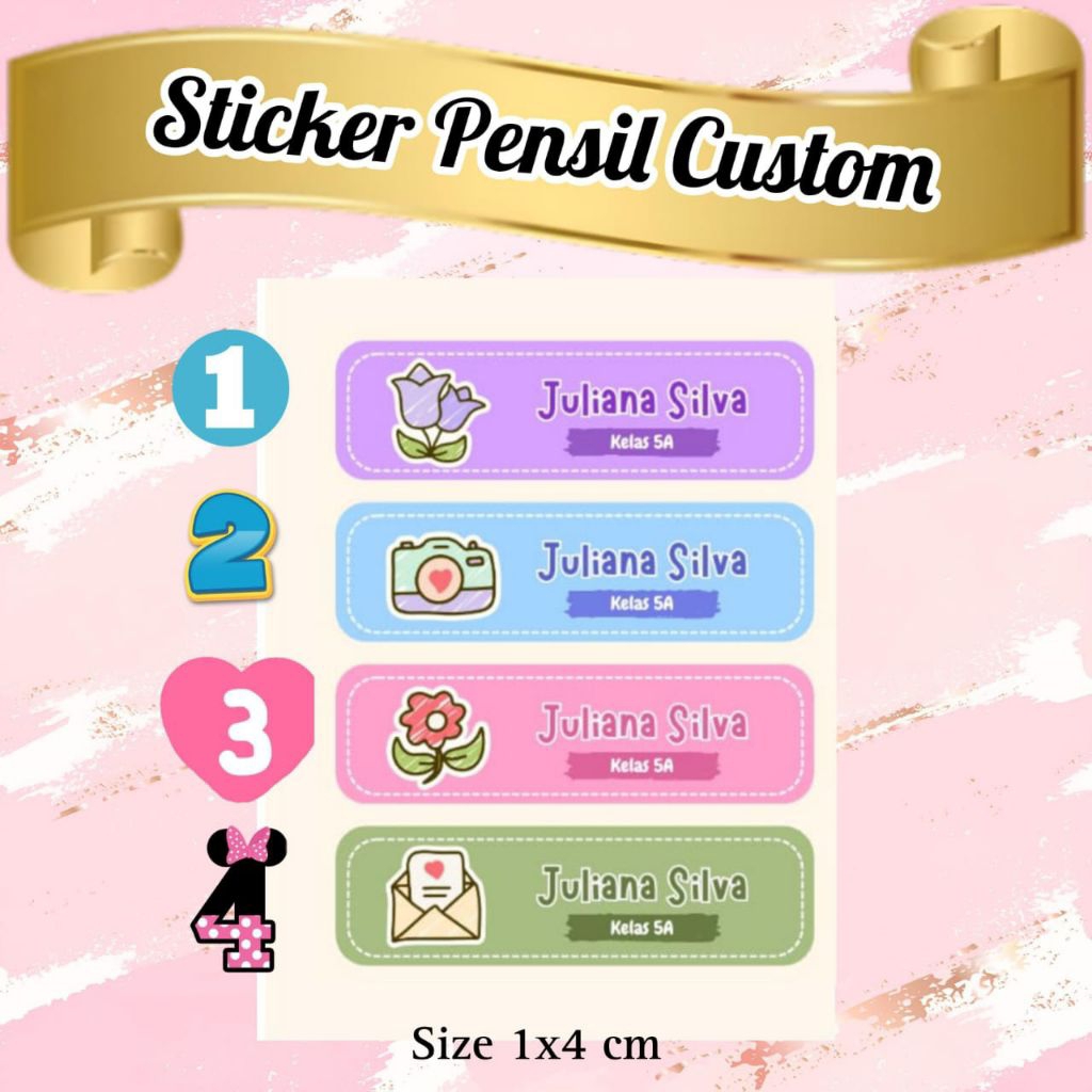 

STIKER PENSIL BISA CUSTOM NAMA (ISI 50 PCS)