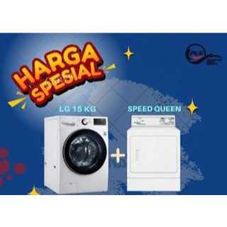 Paket 1 Mesin Cuci LG 15 KG + Dryer Speed Queen