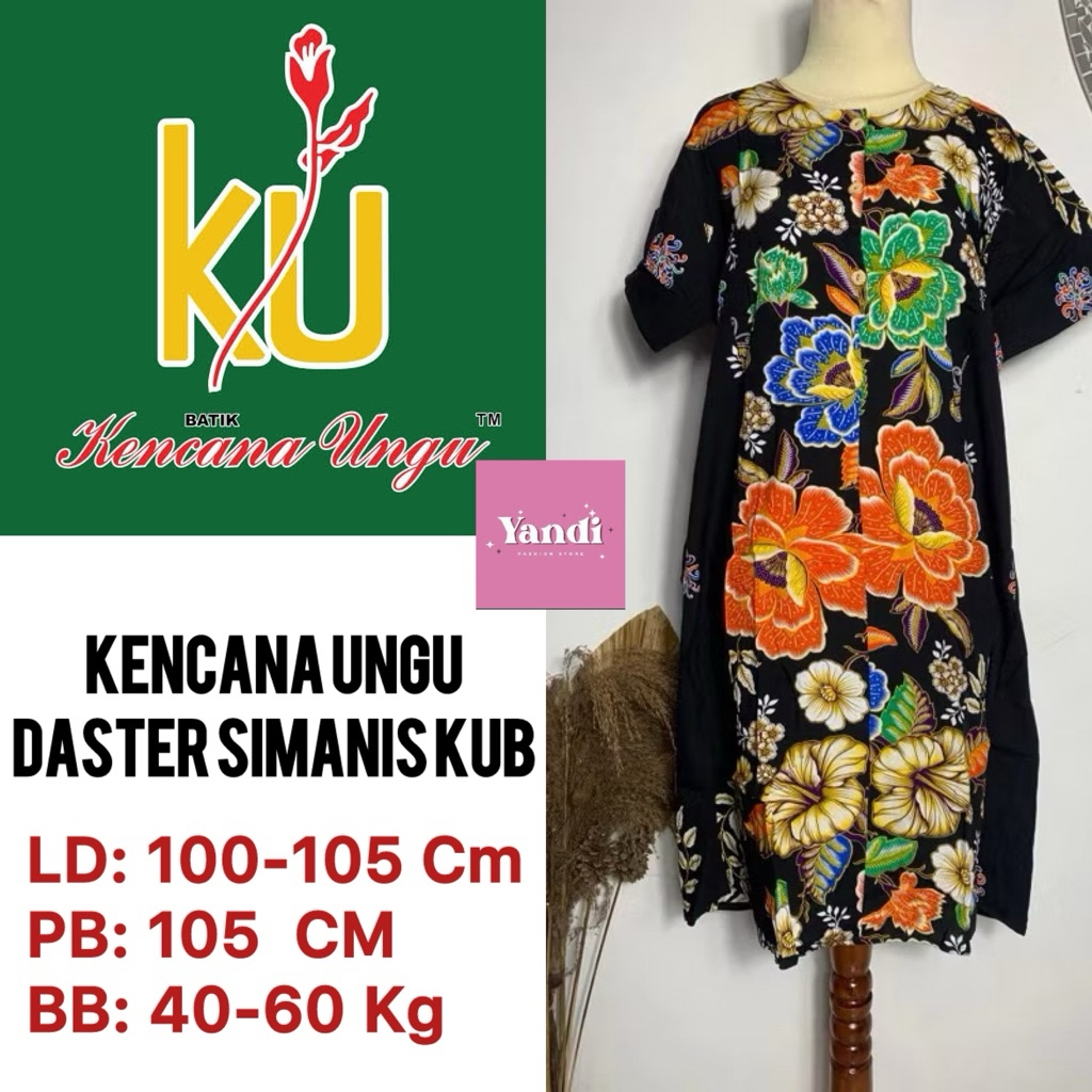 KENCANA UNGU DASTER SIMANIS LD 100-105 CM LABEL BIRU