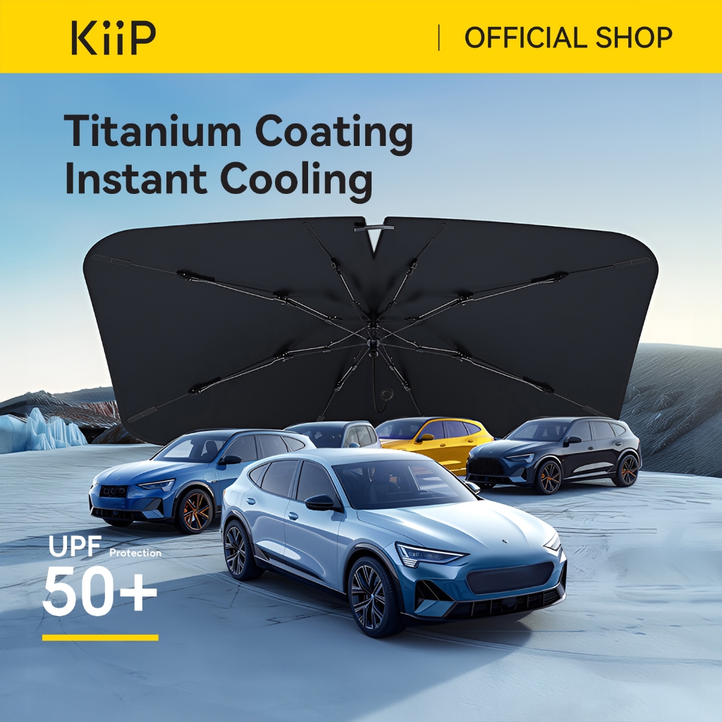 KiiP CV01 Umbrella Sunshade Payung Pelindung Anti Panas Kaca Depan Mobil Anti UV UPF50+