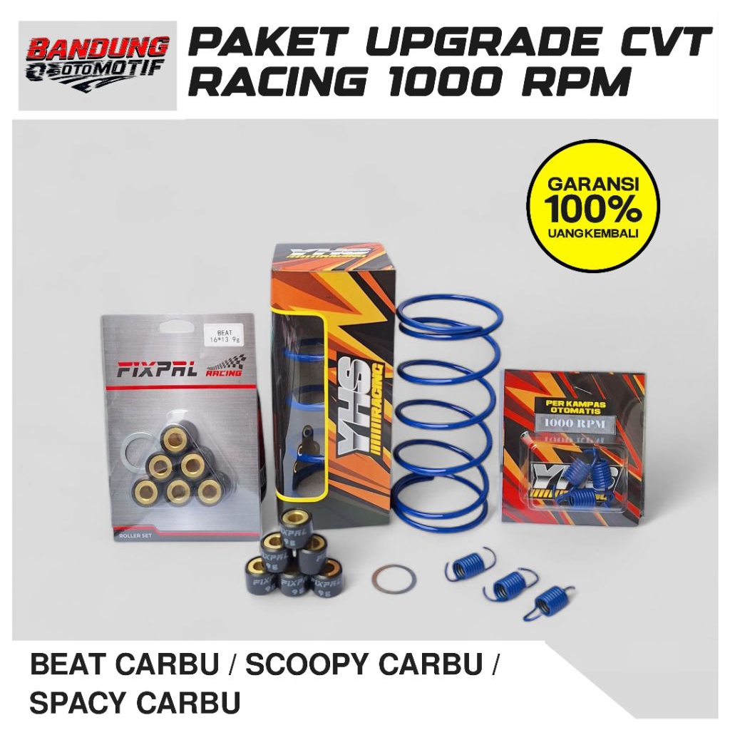 Paketan Kirian Per Cvt 1000 Rpm Full Set Beat Karbu Scoopy Karbu Spacy Karbu + Roller dan Sentri Yhs