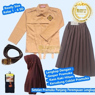 Seragam Sekolah Celana Setelan Lengkap Umur 7-15 Tahun Sd Perempuan Smk Pramuka Paket Sragam Pakaian