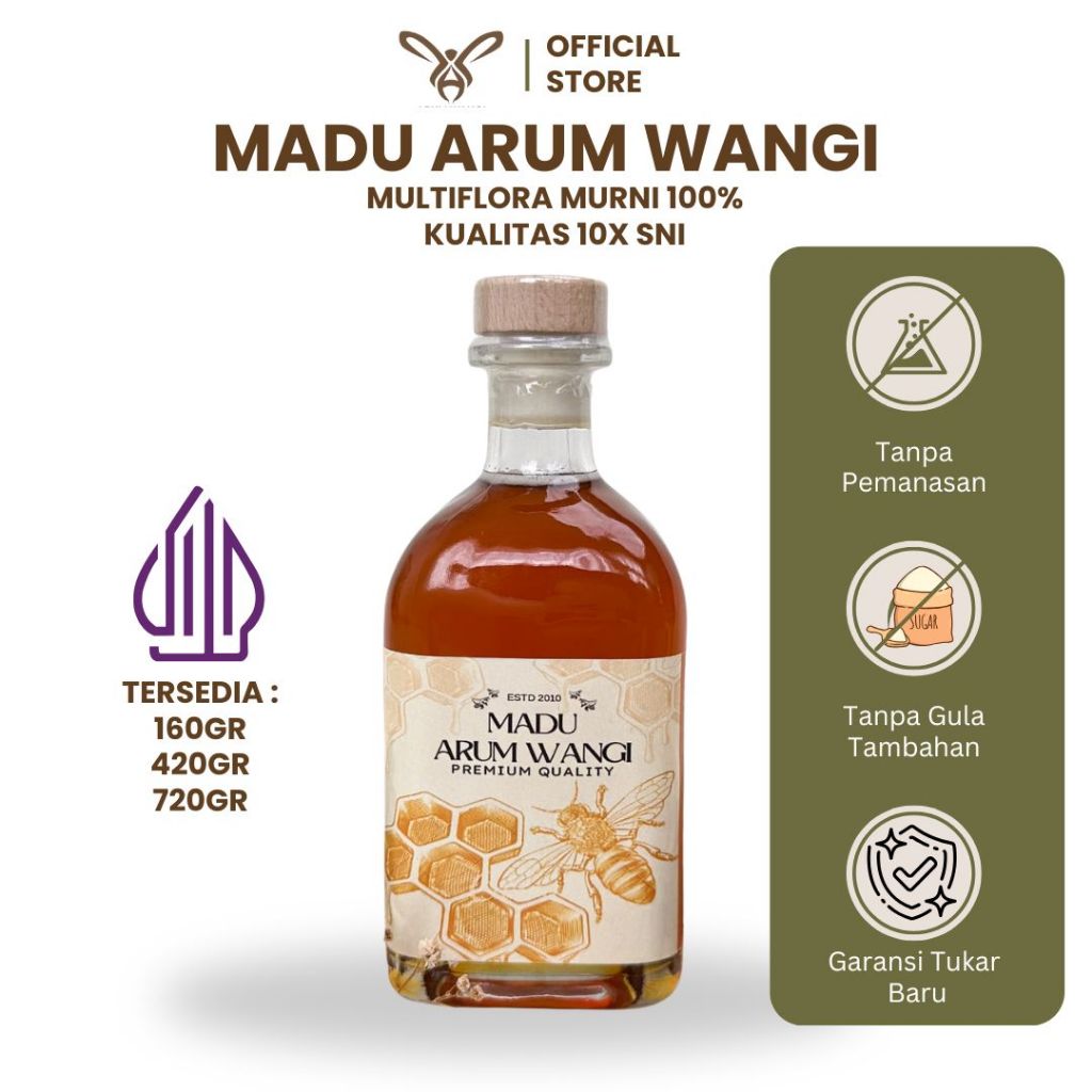 

Madu Murni Premium Arum Wangi - Kental, Berkhasiat Tinggi & Tanpa Gula Tambahan