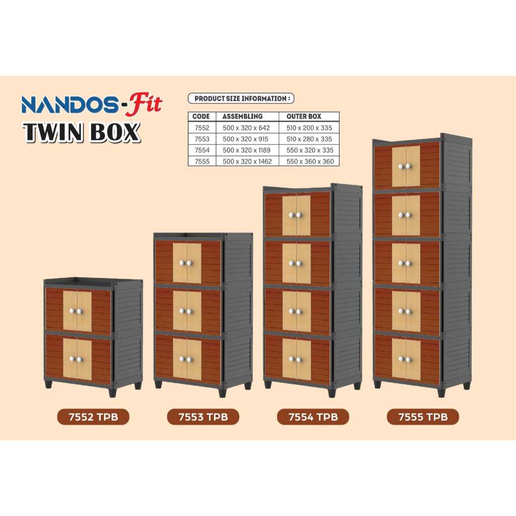 NANDOS TWIN BOX FIT - Lemari Pakaian Minimalis Naiba Swing Lemari Plastik Lemari Baju Double Cabinet