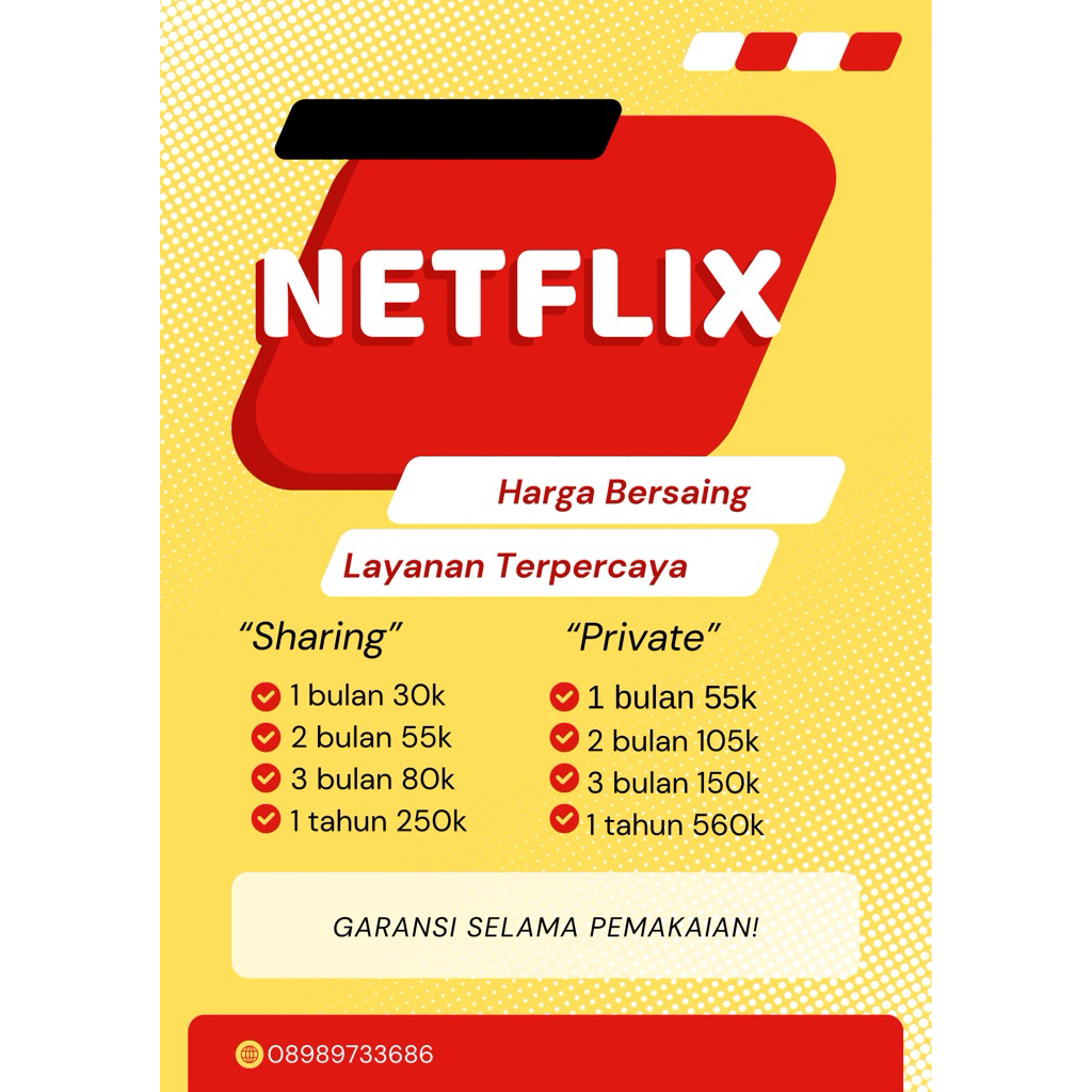 Netflix Sharing 1 bulan