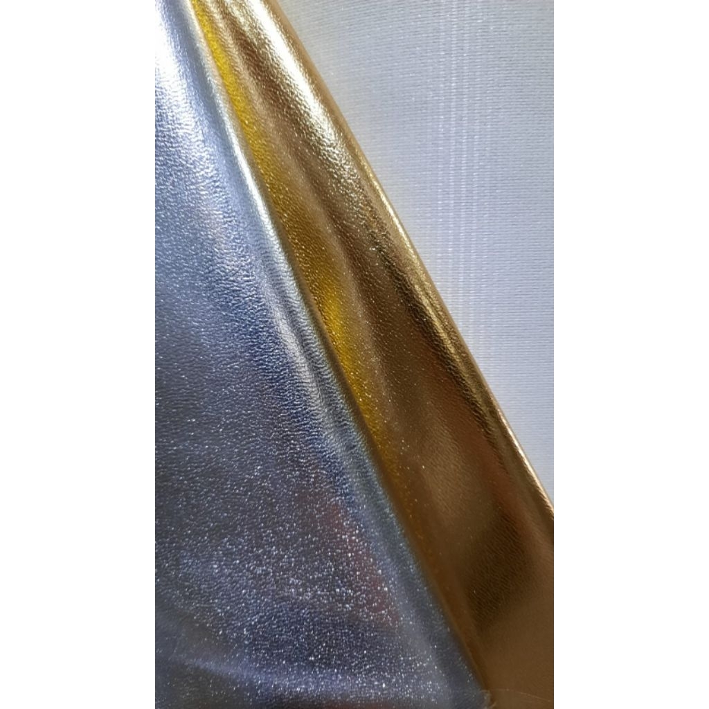 Oscar Fuji metalik/Kulit sintetis emas, silver perak/Oscar emas, silver perak