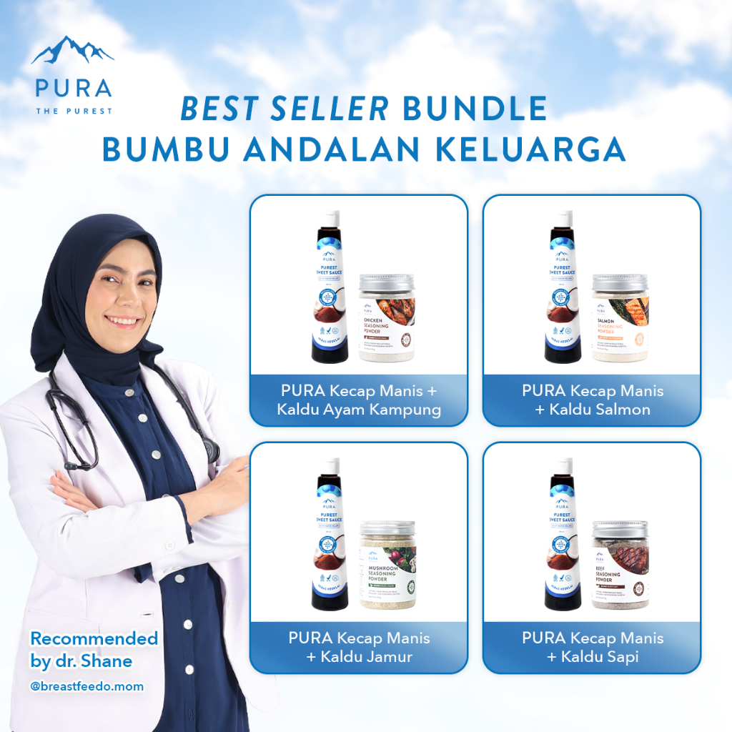 

Pura Best Seller Bundle Bumbu Andalan Keluarga! [2PCS] Kaldu Asli Non MSG 100gr + Kecap Manis Rendah Gula Soy-Free 200ml