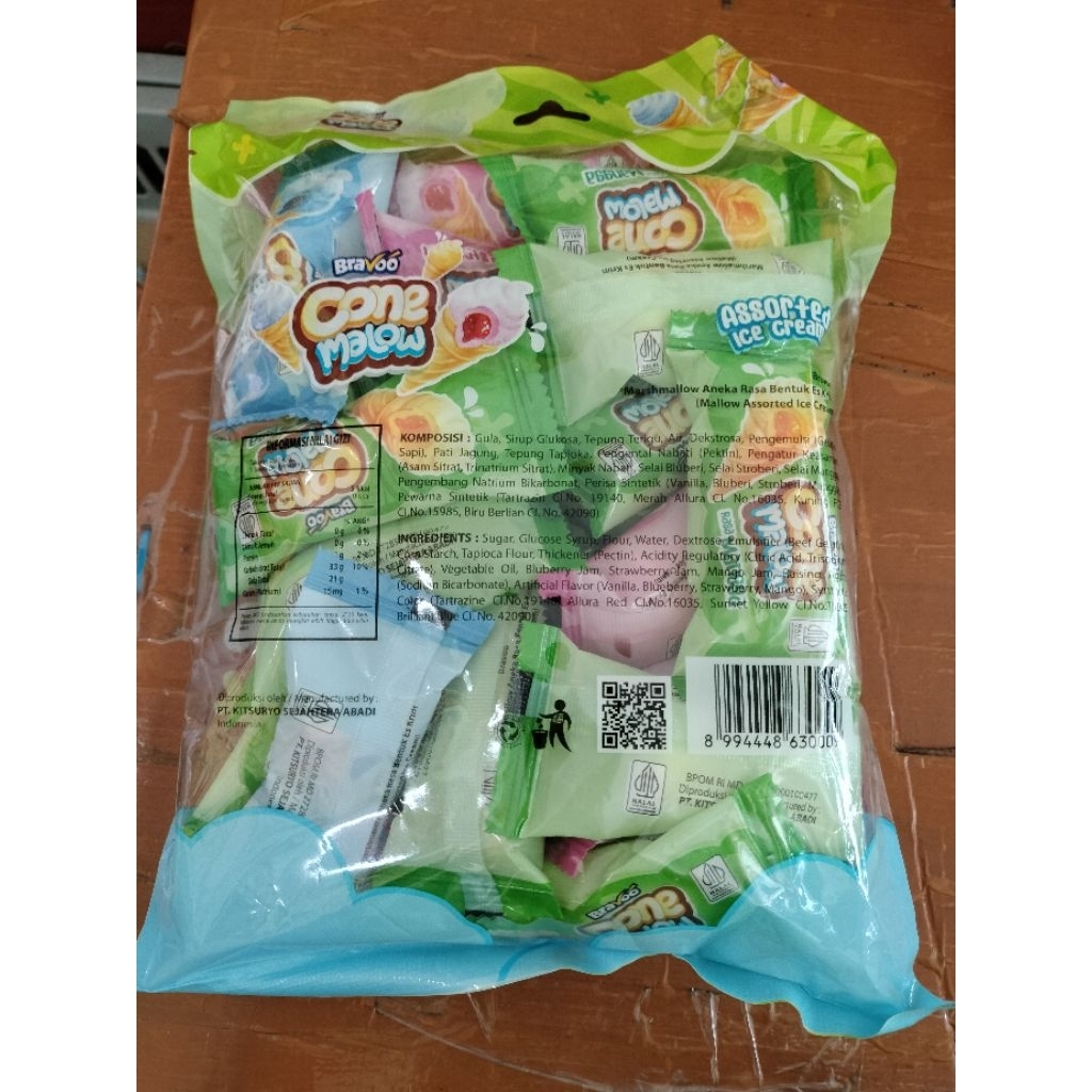 

Bravo marshmallow cone mallow per pack isi 20pcs
