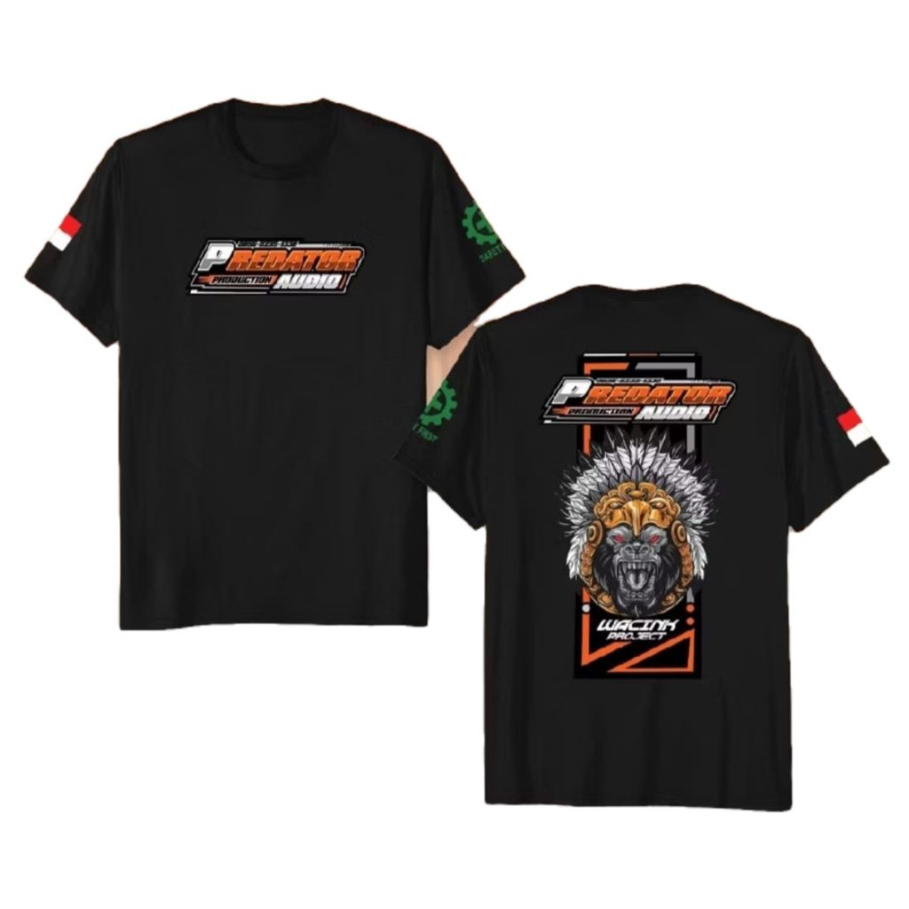 KAOS PROFESI-PREDATOR AUDIO WACINK PROJECT-DESAIN KEREN GAMBAR WARNA-KAOS NYAMAN ADEM-SABLON