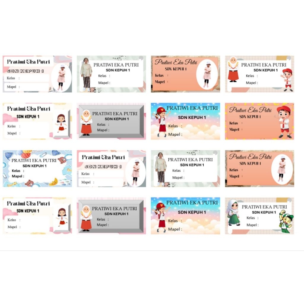 

GLOSSY Stiker Label Nama Buku