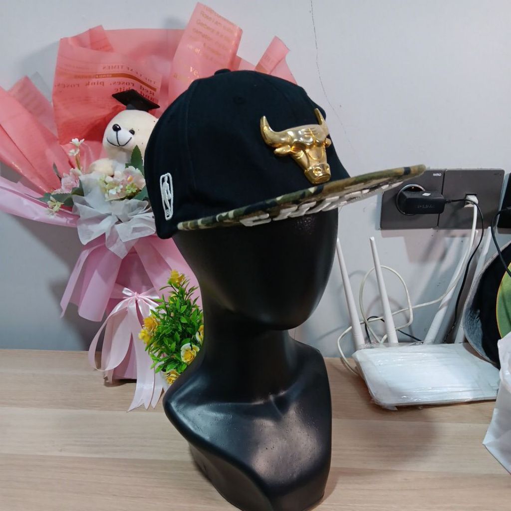 Topi SNAP BACK chicago bulls hitam army HYflat Original NBA vietnam