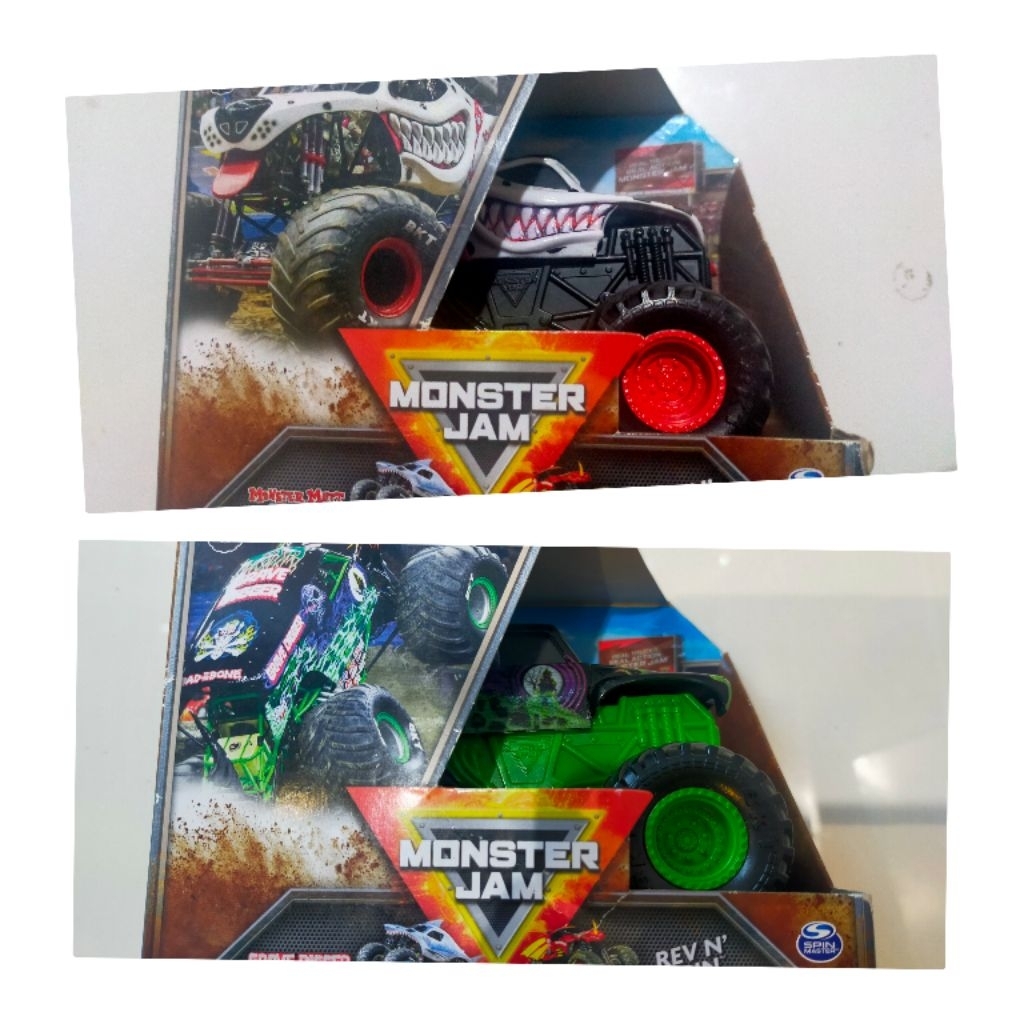 spin master monster jam Rev and spin dalmatian & grave digger 1:43
