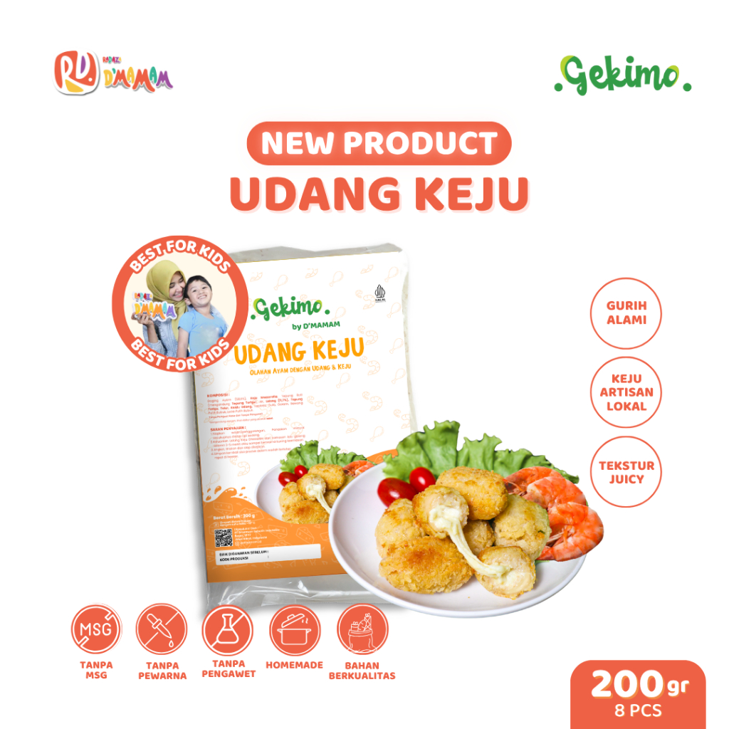 

NEW LAUNCHING! Udang Keju Gekimo by D'MAMAM Nugget Udang Keju Cemilan Lauk Anak Non MSG Non Pengawet