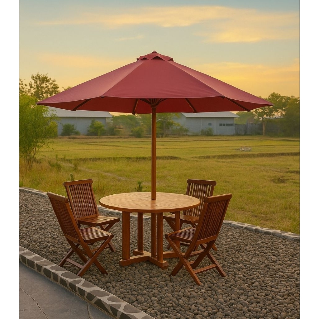 set meja kursi taman payung