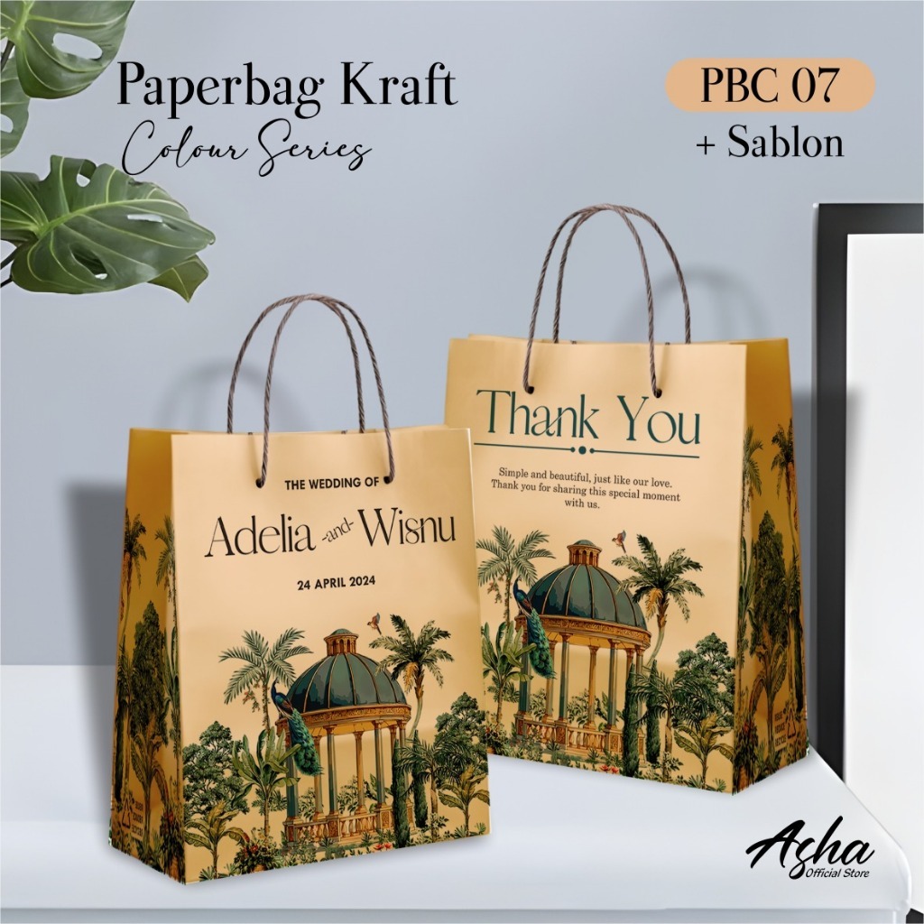

(12 PCS) PAPER BAG MOTIF KRAFT COKLAT READY STOCK PAKET LUSINAN - TAS SOUVENIR PERNIKAHAN PBC 07