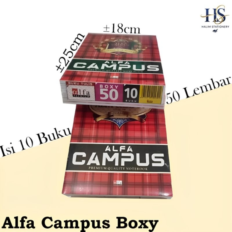 

Buku Tulis ALFA Campus Boxy Isi 10 Buku 50 Lembar - Alat Tulis Kantor/ATK Murah Medan