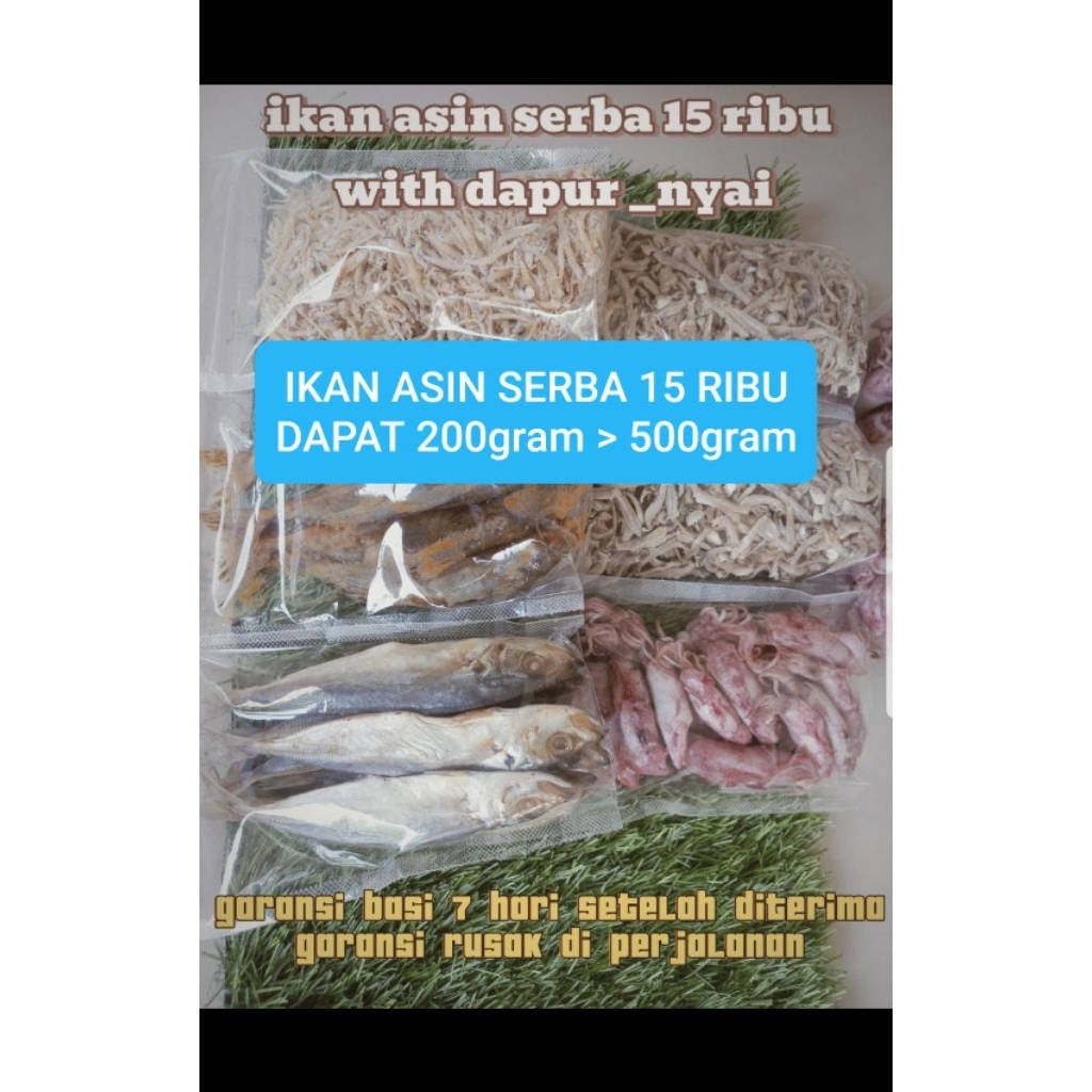 

WITH D_N. IKAN ASIN SERBA 15 RIBU, BABY CUMI, SEPAT, TERI NASI, TERI JENGKI, PEDA JAPUH, PEDA MERAH, IKAN KERE MANIS, TERI UDANG, TERI JELER, TERASI COLEK, PEDA POTONG, KAPASAN TAWAR, SEPAT RAWA, SEPAT BETOK.