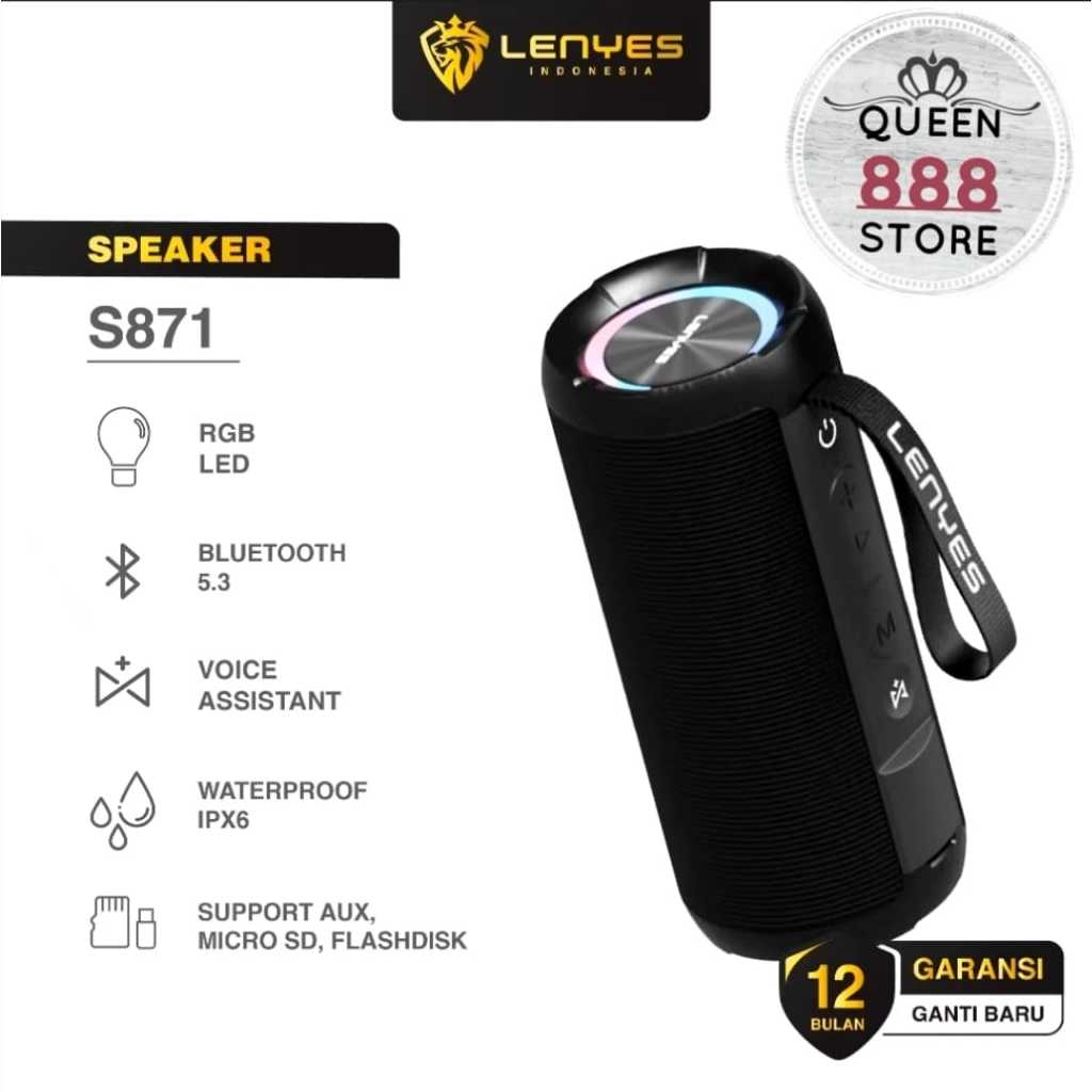 SPEAKER LENYES S871 SPEAKER BLUETOOTH RGB TWS V5.3 60WATT WATERPROOF IPX6 INTERCONNECTION S871