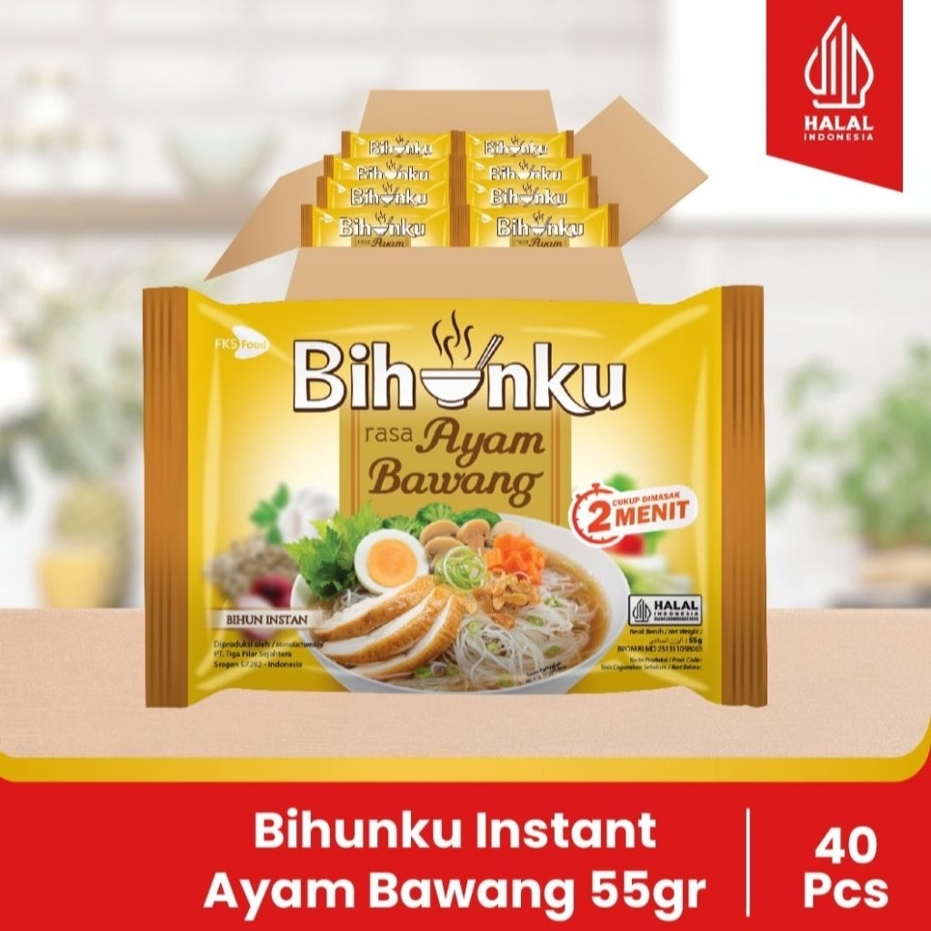 

Bihunku Bihun Instan Rasa Ayam Bawang 55 Gram [ 1 Dus - 40 Pcs ]