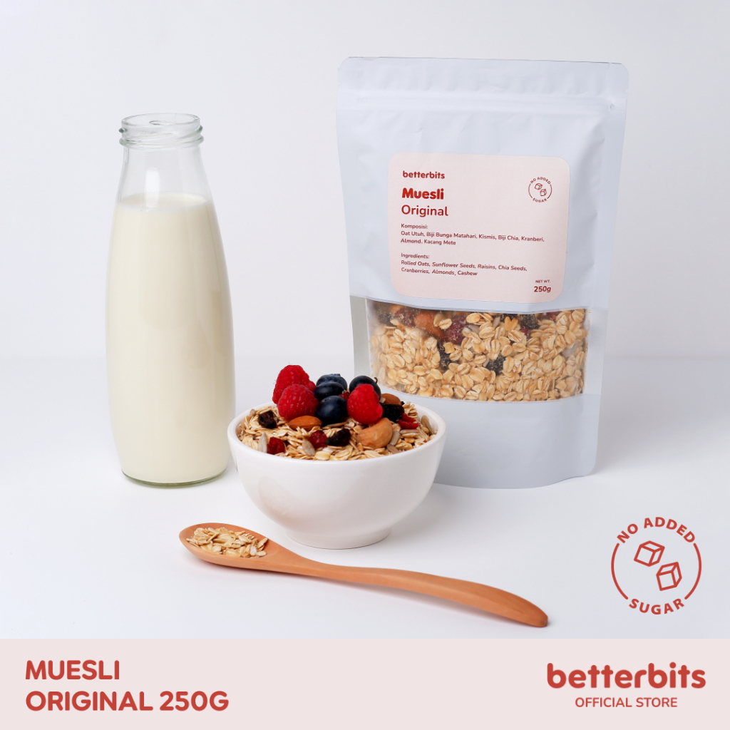 

Betterbits Muesli - Original (250g) | Nuts, Fruits, & Seeds | Sarapan Sereal Sehat Tanpa Tambahan Gula