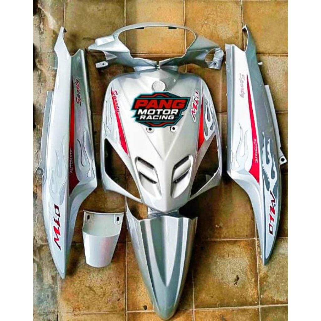 Body set mio Sporty SIlver striping Api Bodi fulset Mio silver