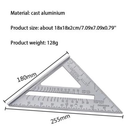 

7 Inci Penggaris Siku Speed Square 7 inch wood working Penggaris segitiga 18 cm