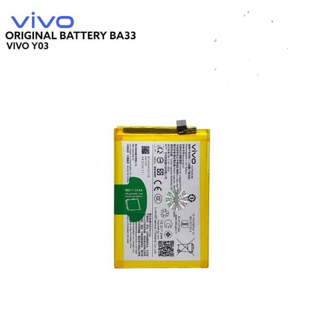 Baterai Batre Vivo Y03 / Y18 BA33 Batu Batrei Batrai BA 33 Battery Original 100% Battery Bergaransi