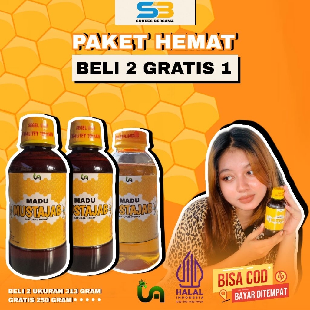

BELI 2 DAPAT 3 MADU MUSTAJAB SPESIAL 313GRAM + 250GRAM MADU MURNI & DO'A KHUSUS