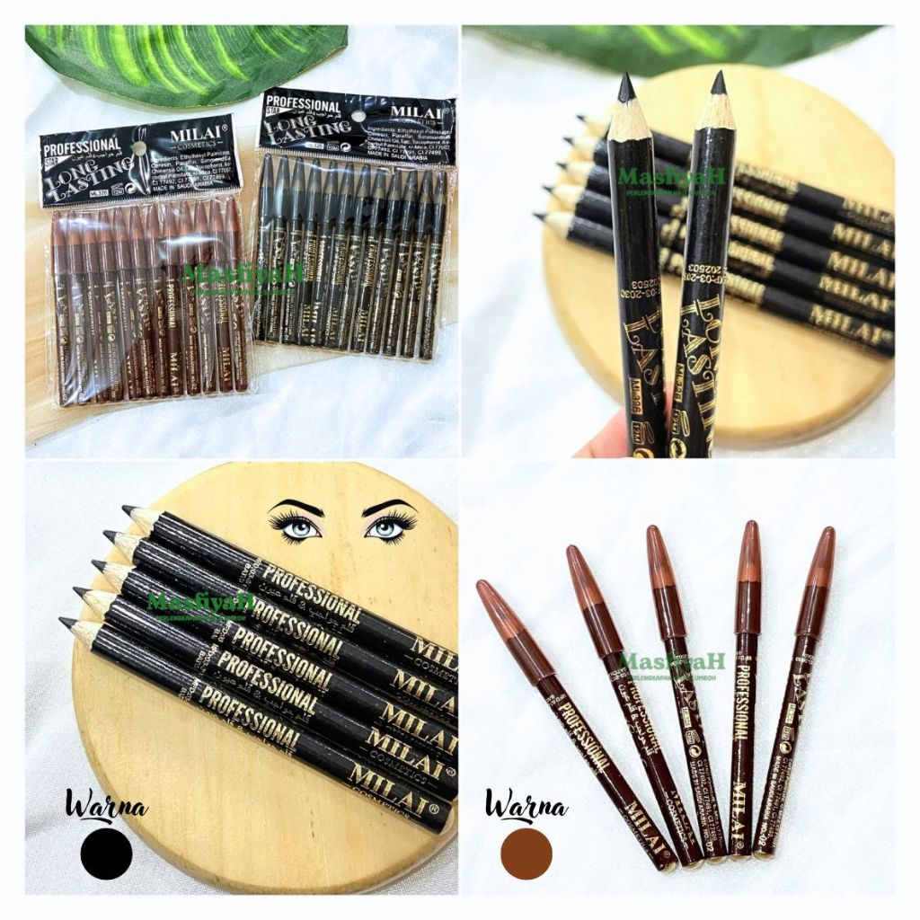 (1LUSIN) Milai Pensil Alis Celak Mata Celak Pensil Hitam Celak Mata Coklat Original Saudi Celak Arab