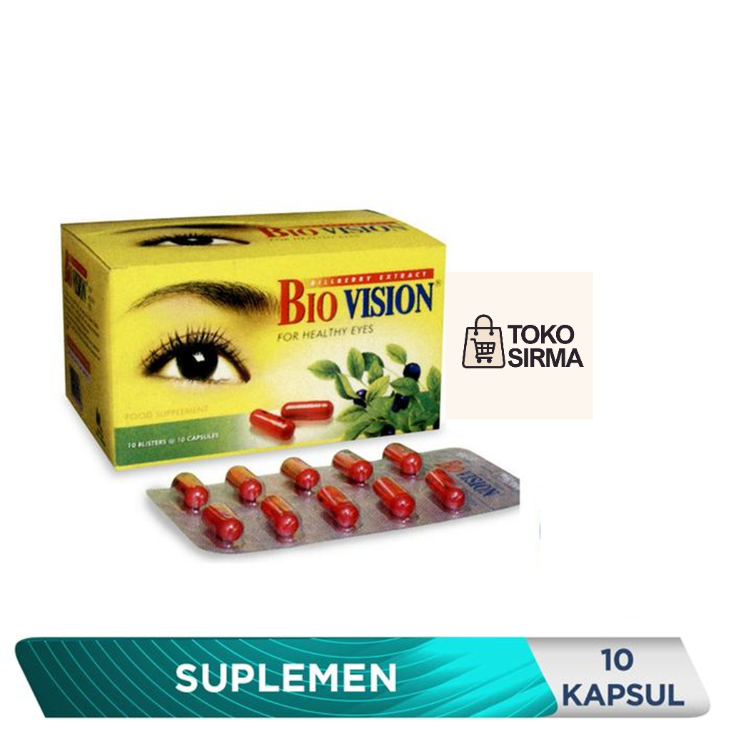 Bio Vision 1 strip 10 Kapsul – Suplemen Vitamin Mata, Atasi Mata Lelah & Kabur