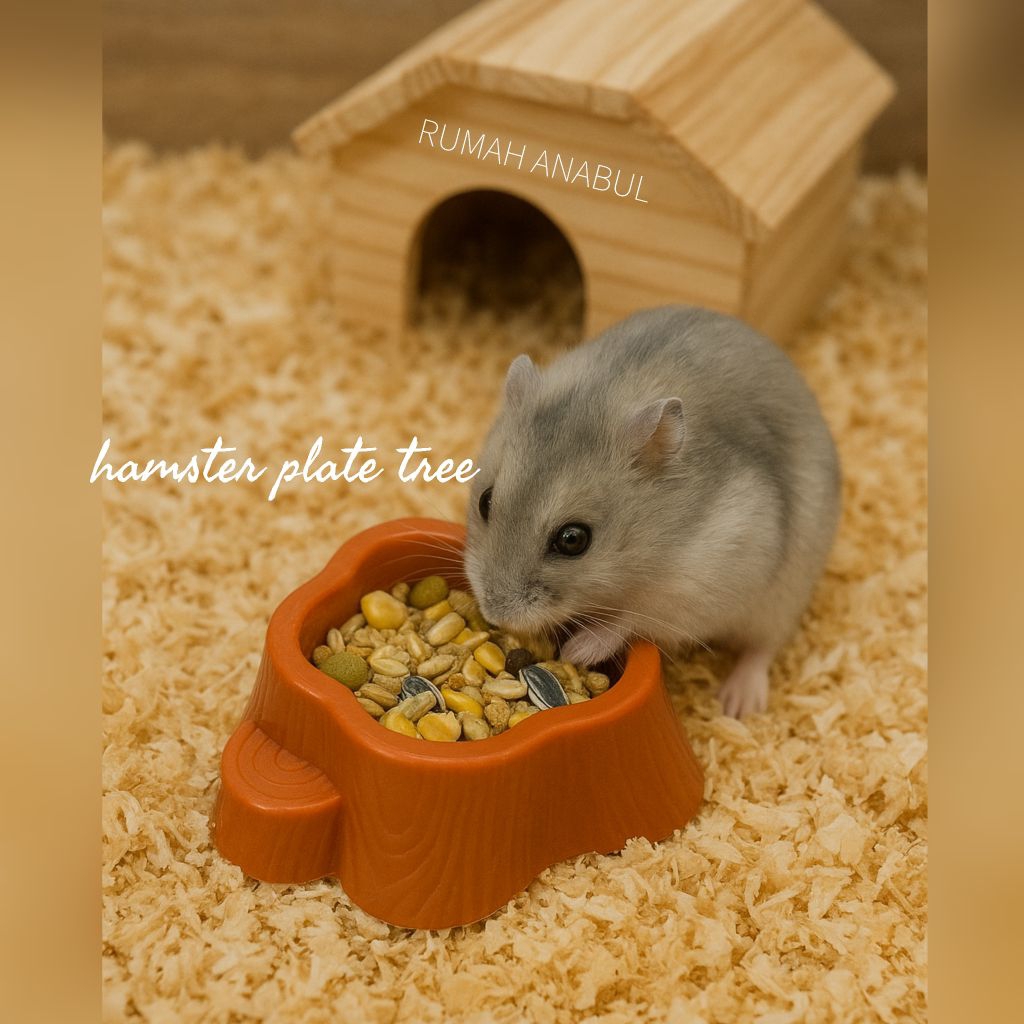 HPT Wadah pakan hamster bentuk kayu, wadah minum hamster. Tempat makaninj hamster, tempat minum mini