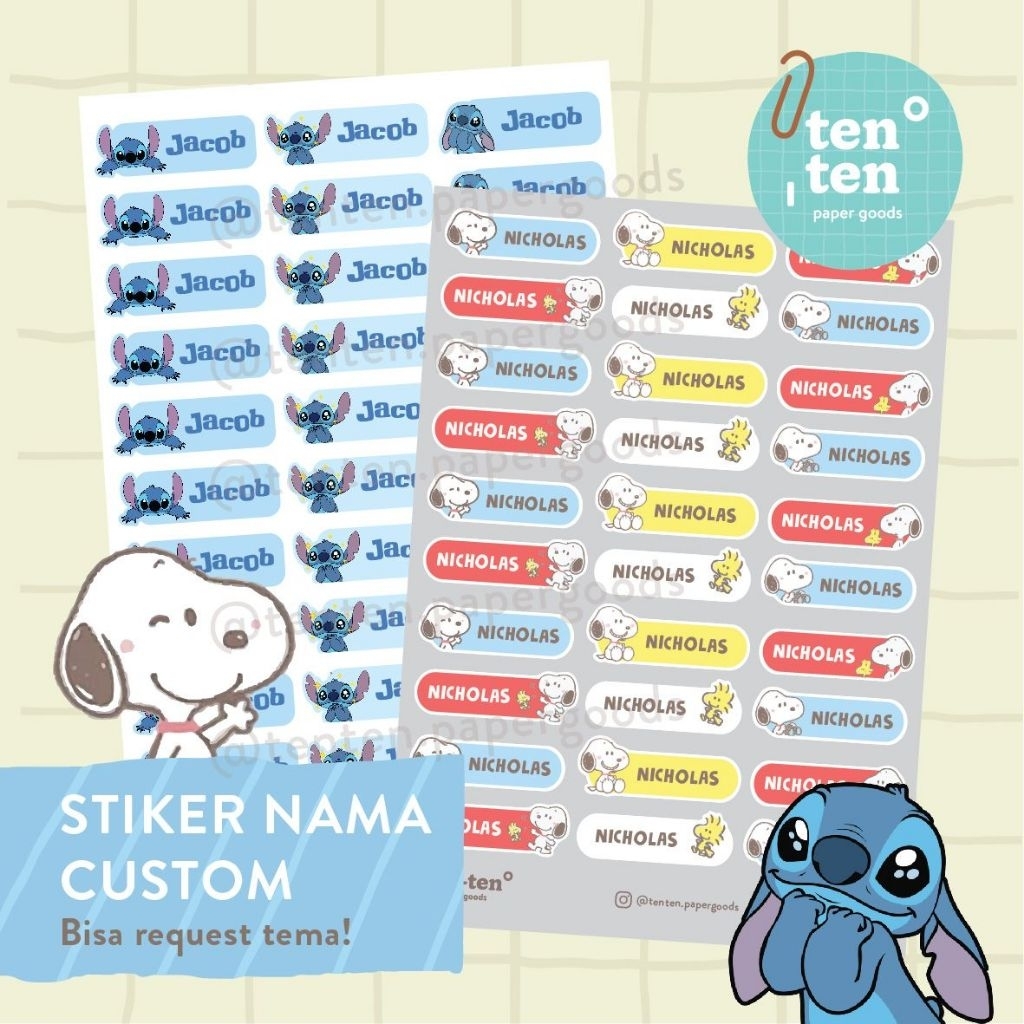 

Stiker Nama custom (Min. 2 set) Waterproof