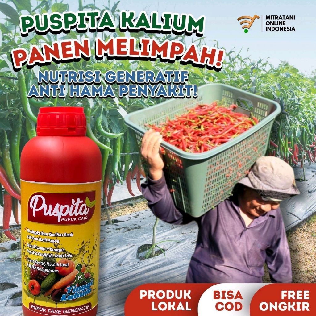 Puspita NPK cair Merah Kalium Kemasan 1 liter NPK Berbuah Lebih Cepat Pelebat Buah