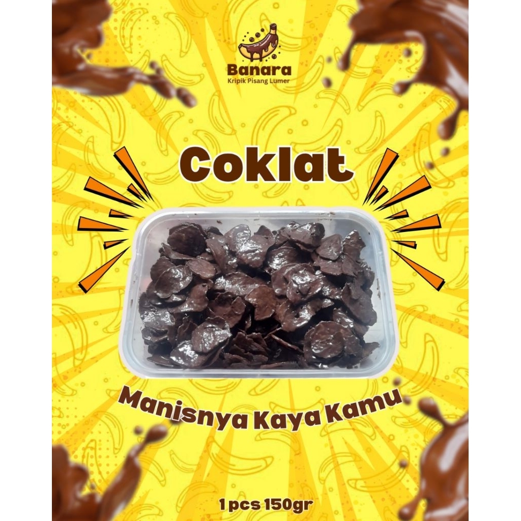 

Keripik Pisang Coklat Lumer 150gr – Snack Viral Manis & Renyah, Camilan Kekinian