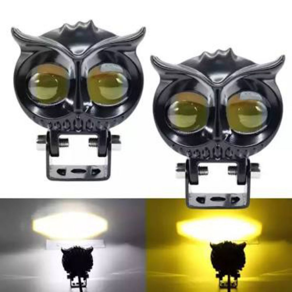 Lampu Led Laser Tembak OWL Putih / Kuning