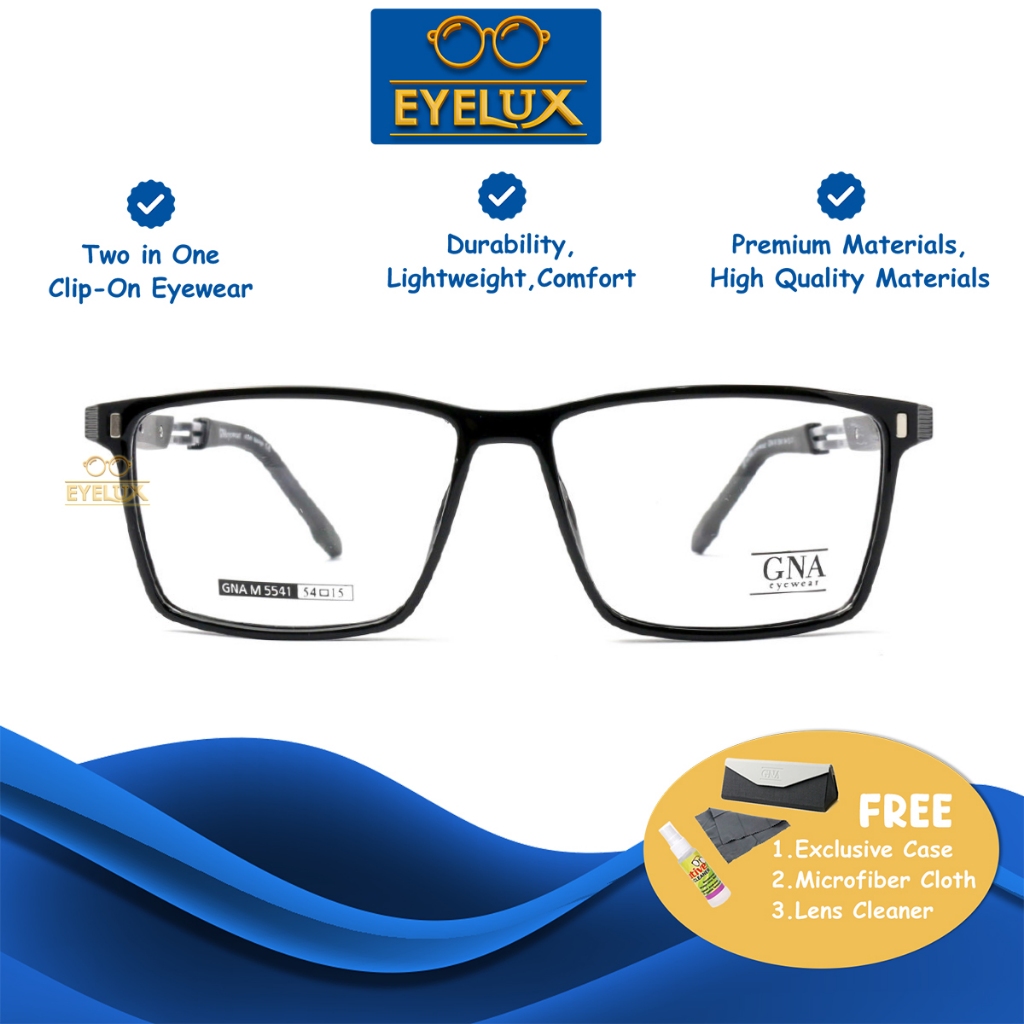 GNA CLIPON UV  POLARIZED / GNA M-5541 / 54-15 / Frame Kacamata GNA Eyewear ORIGINAL