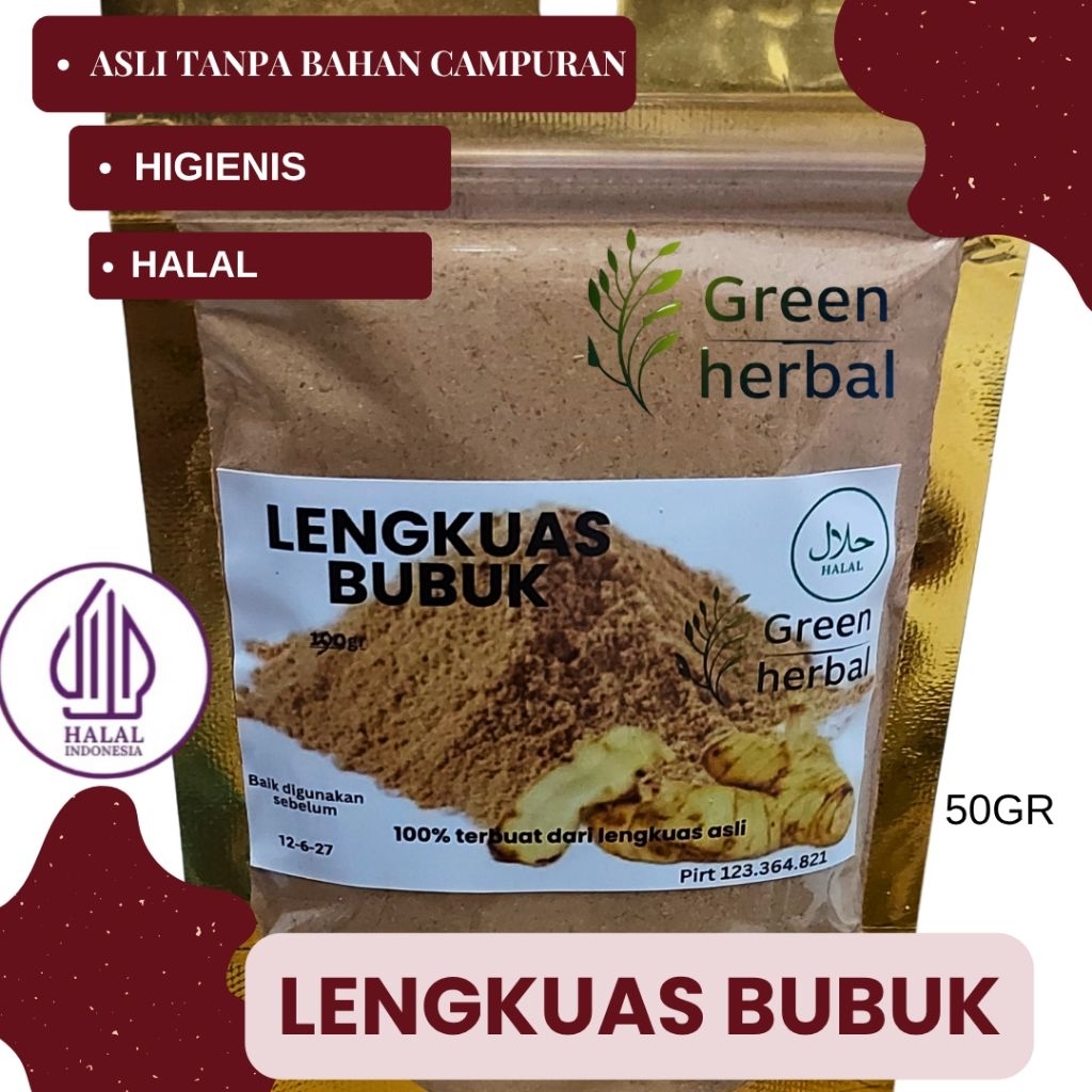 

Lengkuas bubuk / Bubuk Laos 50gr asli tanpa bahan campuran 100% murni. Green Herbal.