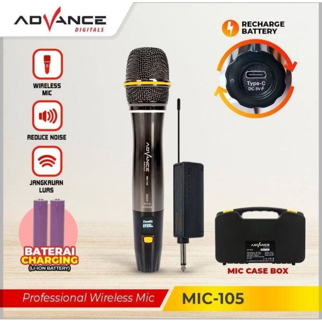 Microphone Wireless Advance Mic 105