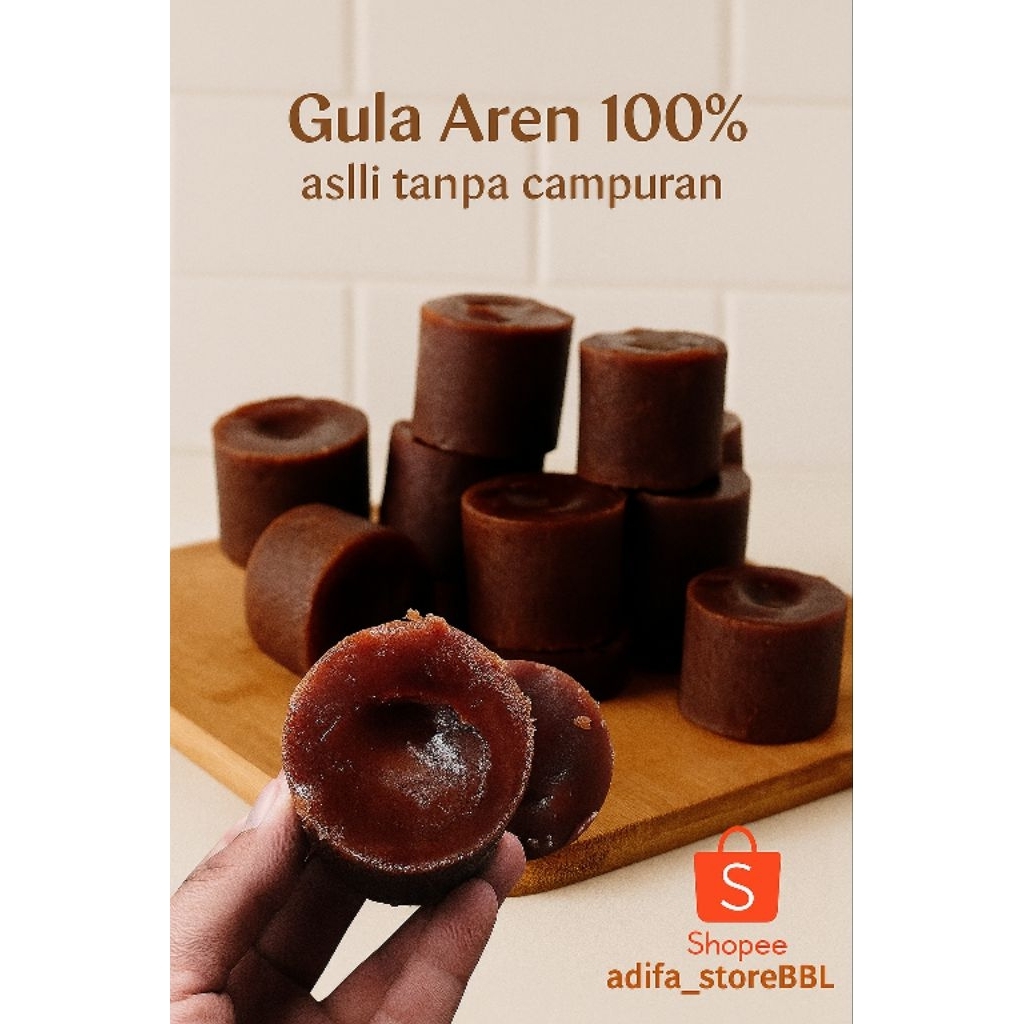 

Gula Aren 100% asli Tanpa campuran 1kg khas Garut selatan di bungkus daun kering