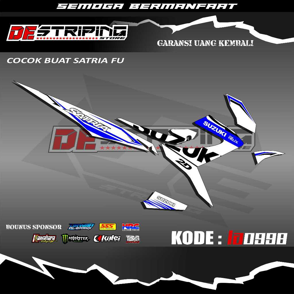 Striping Stiker Motor Satria F150 Semifull Keren Motif Balab Transparan Stiker Satria F150 Keren Sim