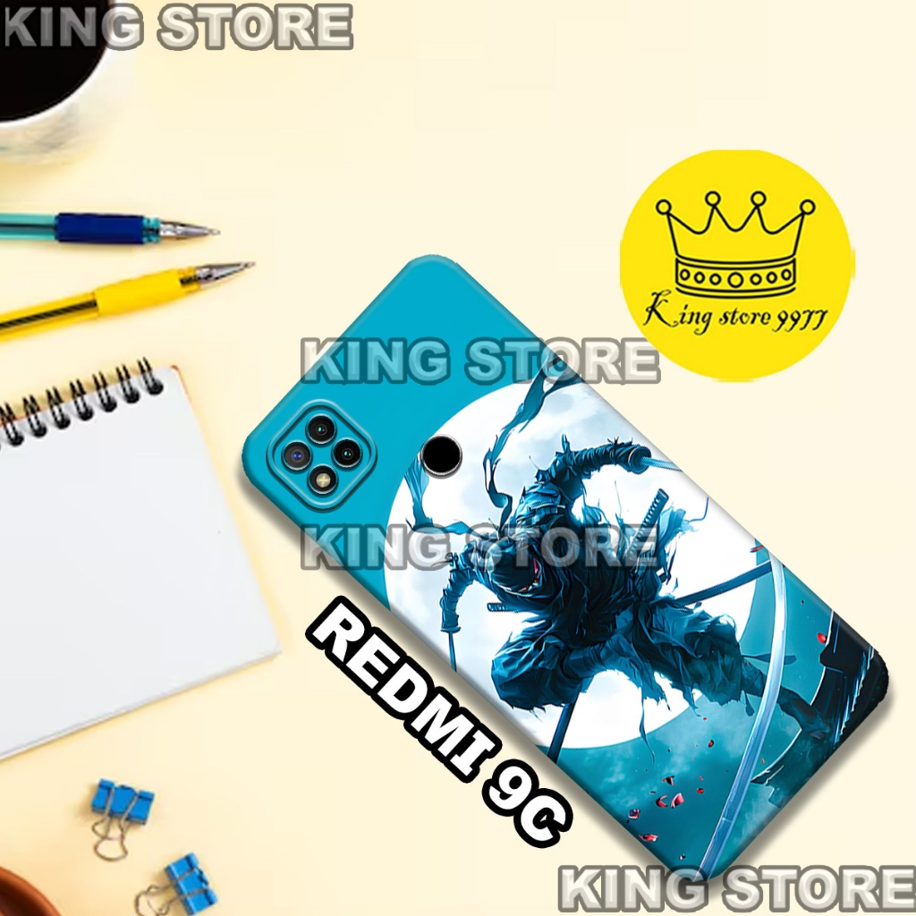 (KS9)  Softcase karet untuk REDMI 9C Motif gambar karakter Samurai/casing REDMI 9C terbaru/kesing hp