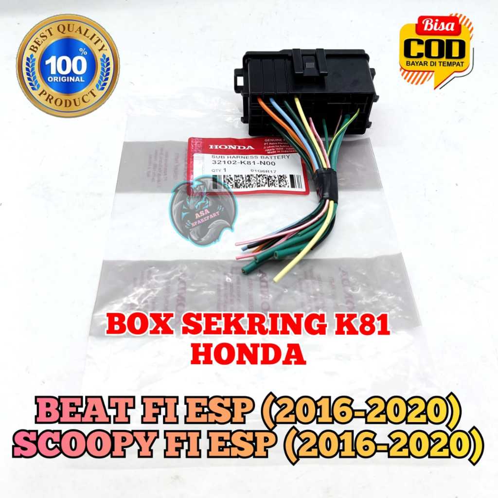 Box sekring K81 asli original motor honda Beat ESP , Scoopy FI ESP bok kotak rumah skring ori ahm