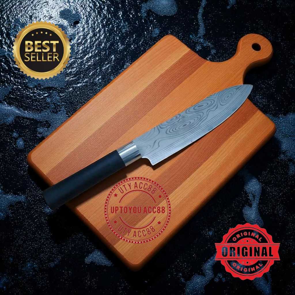 NEW Pisau Dapur Damascus pattern Asli / Pisau Daging / Pisau chef / Pisau Serbaguna