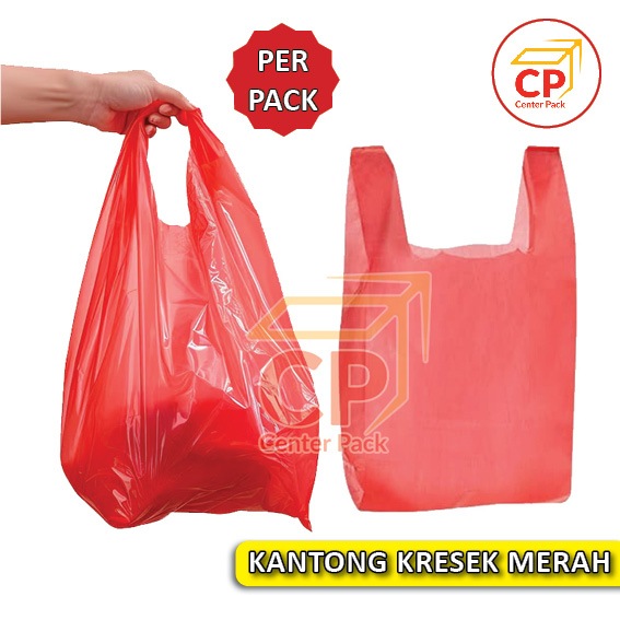 Kantong Plastik Kresek HD MERAH 02X24 03X40 04X50 Kecil Sedang Besar Tipis Tebal