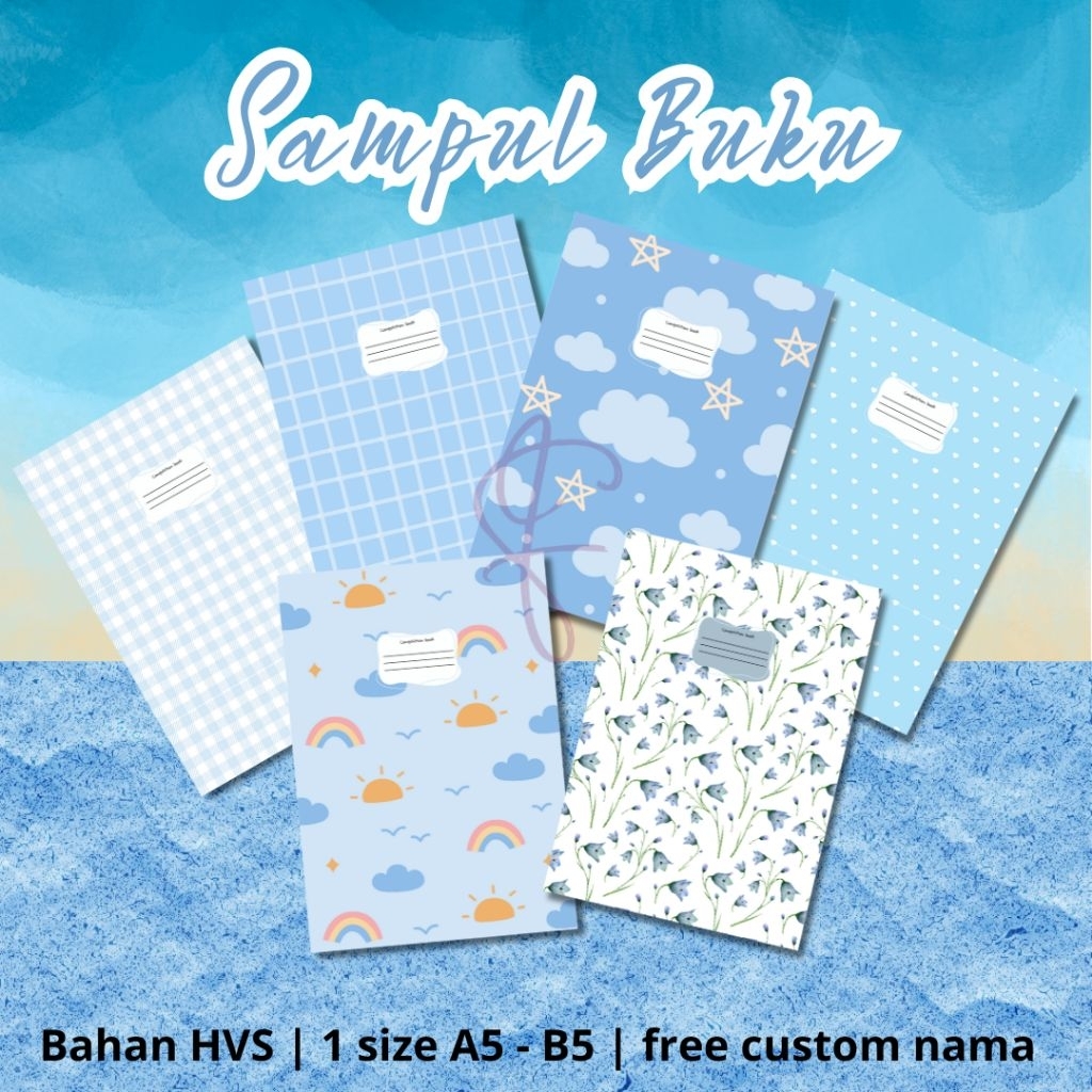 

[BIRU] Sampul Buku Aesthetic termurah | Bisa untuk buku ukuran A5 B5 bigbos sidu dll