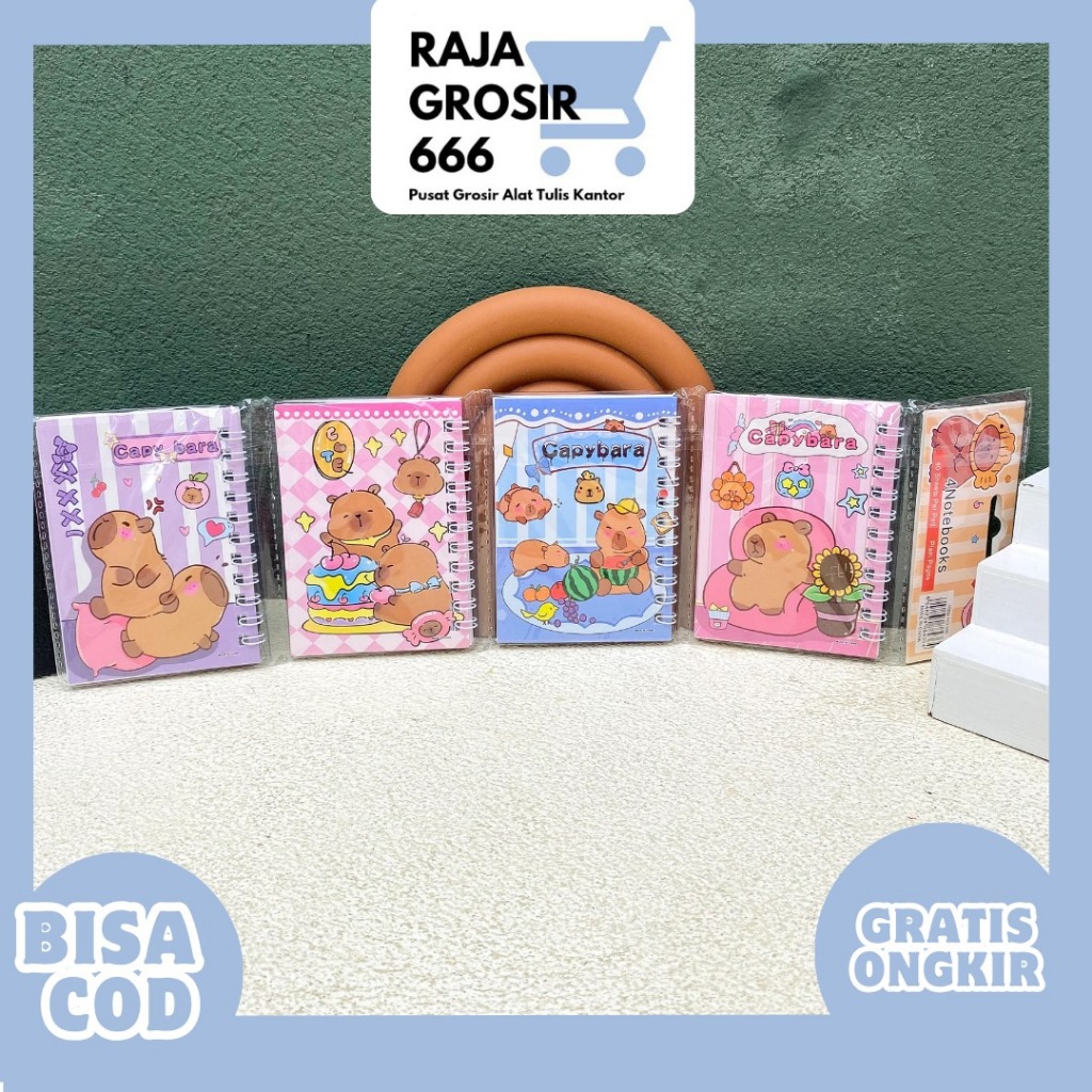 

BUKU BINDER SPIRAL A7 CAPYBARA 1 RENCENG ISI 4 PCS BK-1950 PAKET NOTEBOOK BUKU TULIS DIARY SPIRAL MURAH PAKET LUCU IMUT